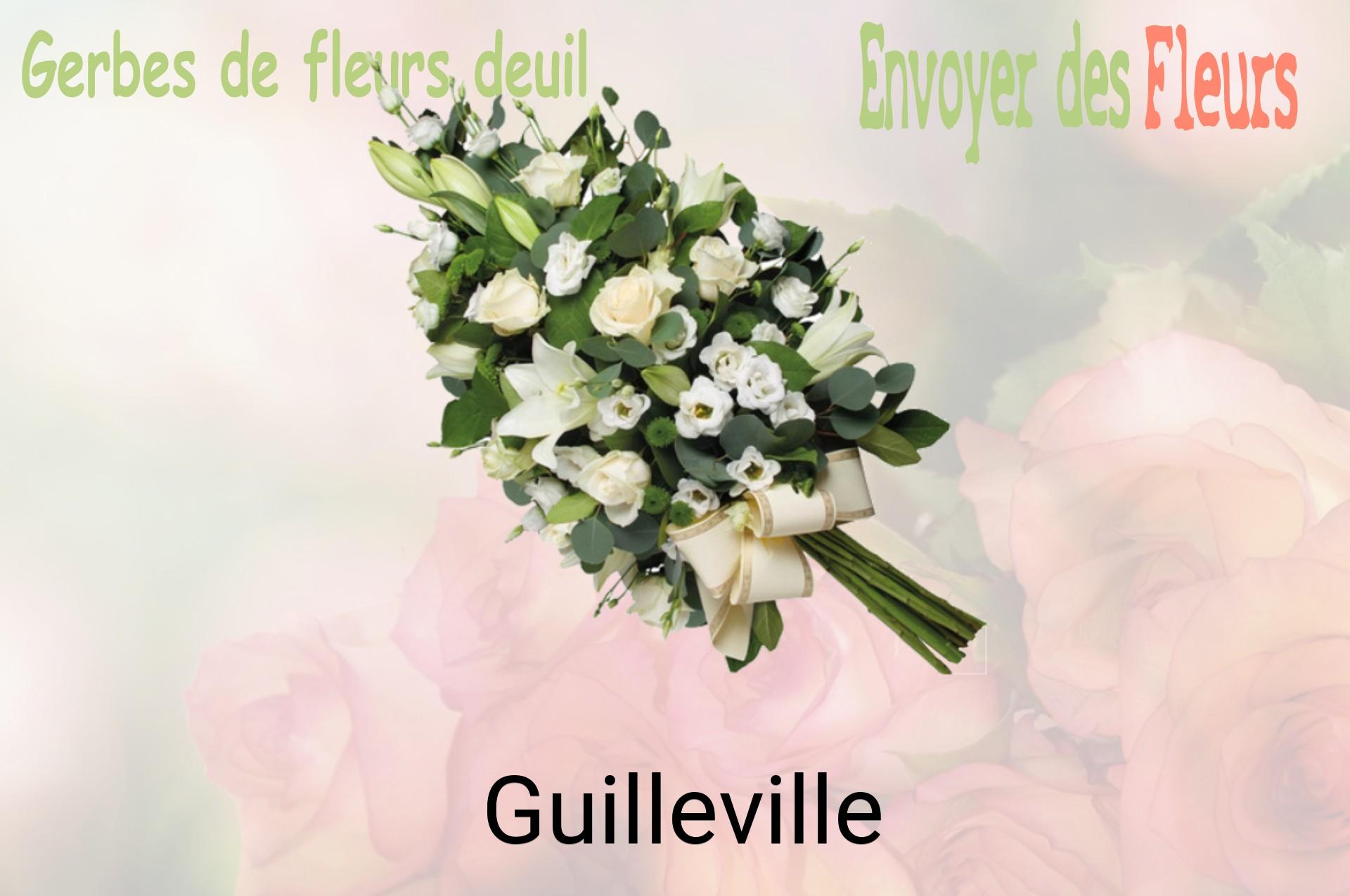 Gerbe de fleurs de deuil livrée à Guilleville